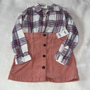 Bundle! Osh Kosh Bgosh skirt is NWT & flannel top